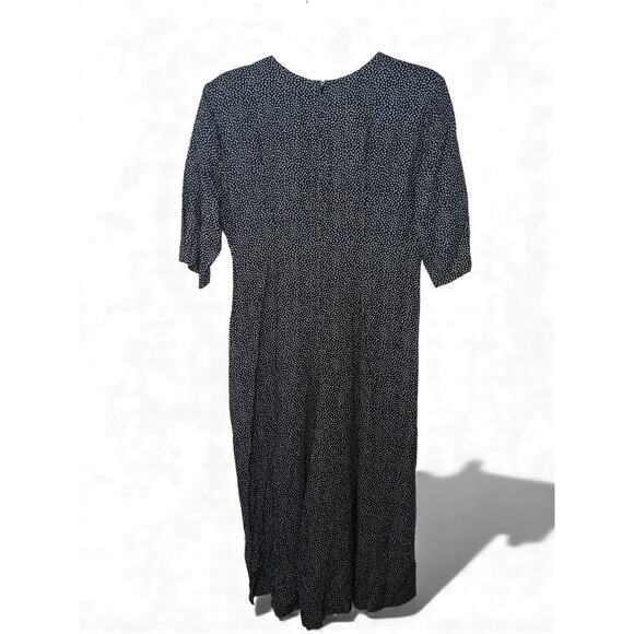 New with Tags Vintage Rabbit Designs Dress Navy Print Shoulder Pads Size 14 - Picture 3 of 12